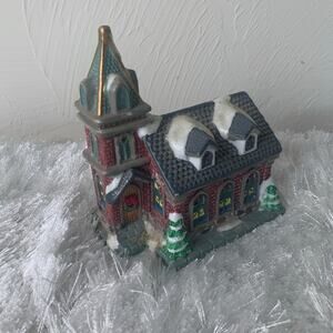Cobblestone Corners Windham Heights Church/Cathedral Christmas Village 2004 EUC